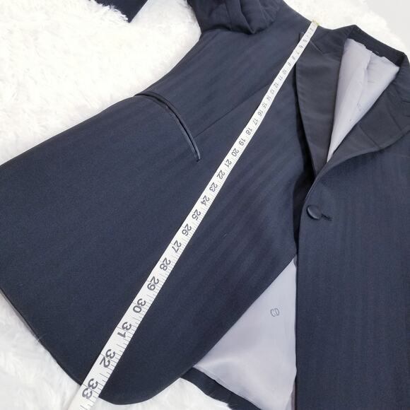 Christian Dior Blazer Men 46L Striped Peak Lapel Tuxedo Blazer - Picture 8 of 14